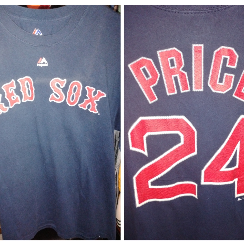 Majestic Red Sox Navy Tee with Red and White Accents
